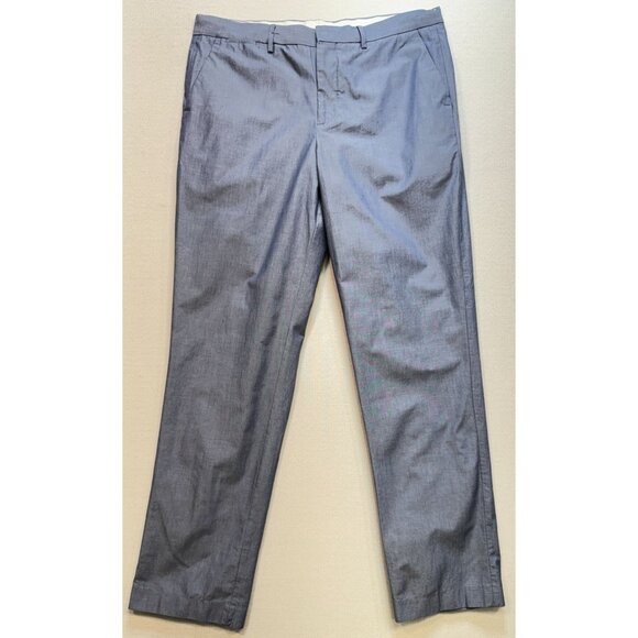 Express Photographer Men's Flat Front Dress Pants Size 34/32 Blue Lightweight - Picture 1 of 11